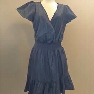NWT Michael Kors Eyelet Flutter Ruffled Hem Dress. Retails $165. 100% Cotton.